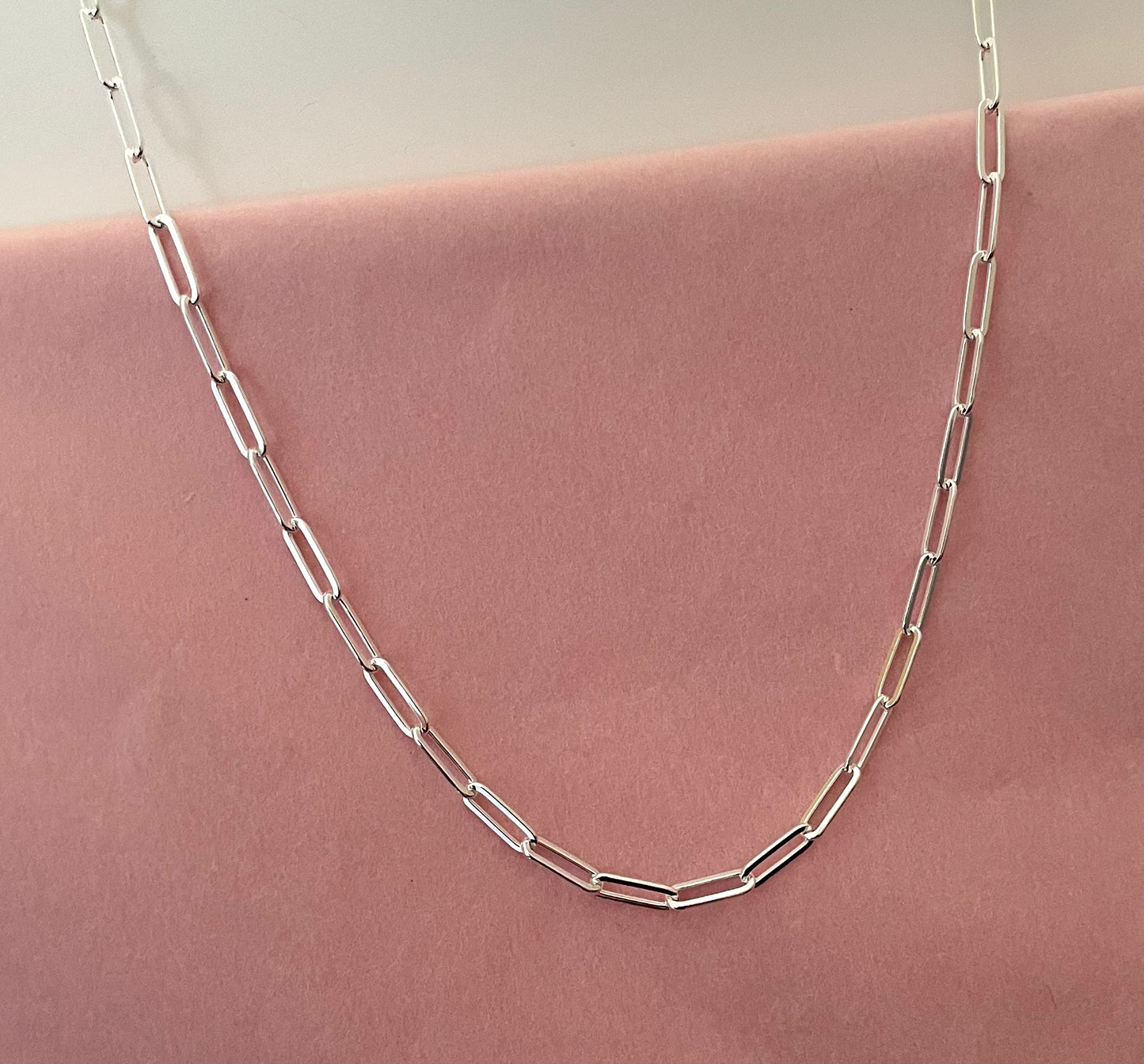 Necklace Paperclip 3.5mm Solid 925 Sterling Silver Italy