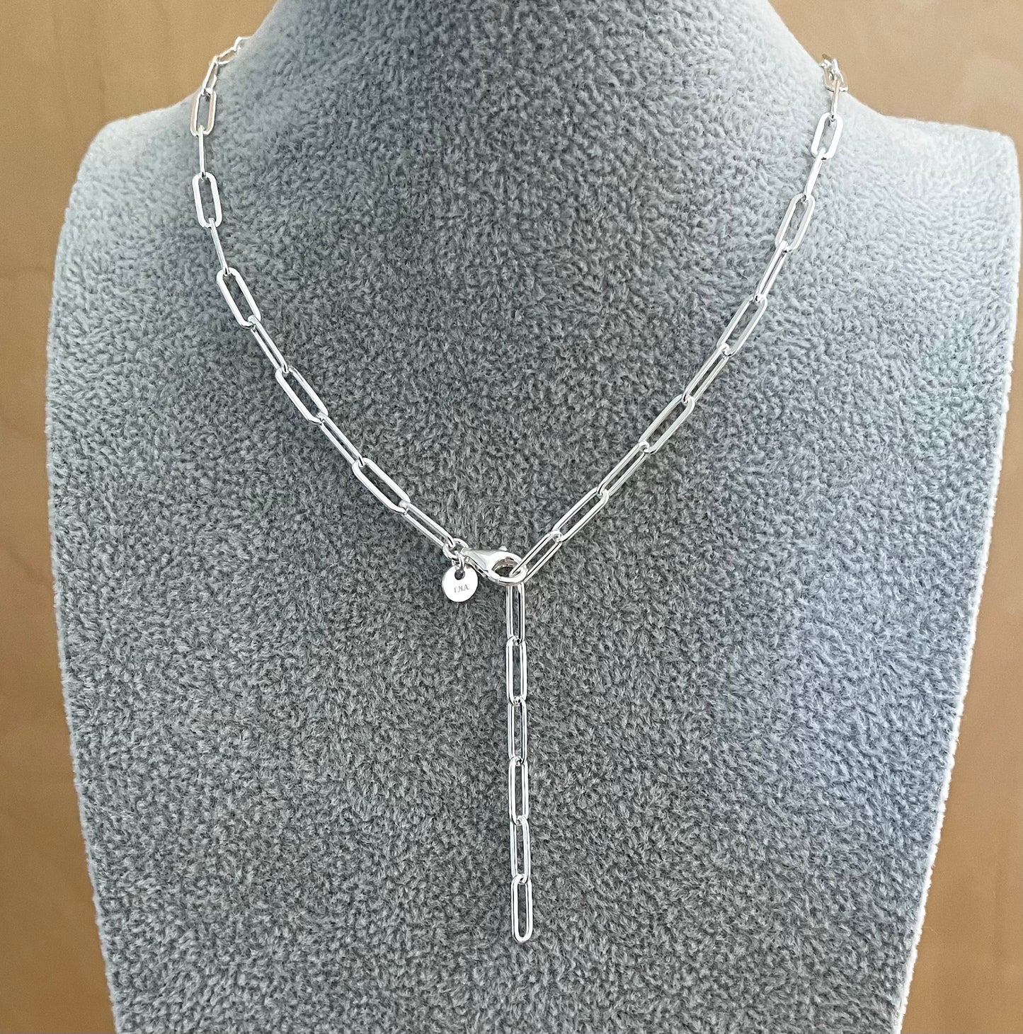 Necklace Paperclip 3.5mm Solid 925 Sterling Silver Italy