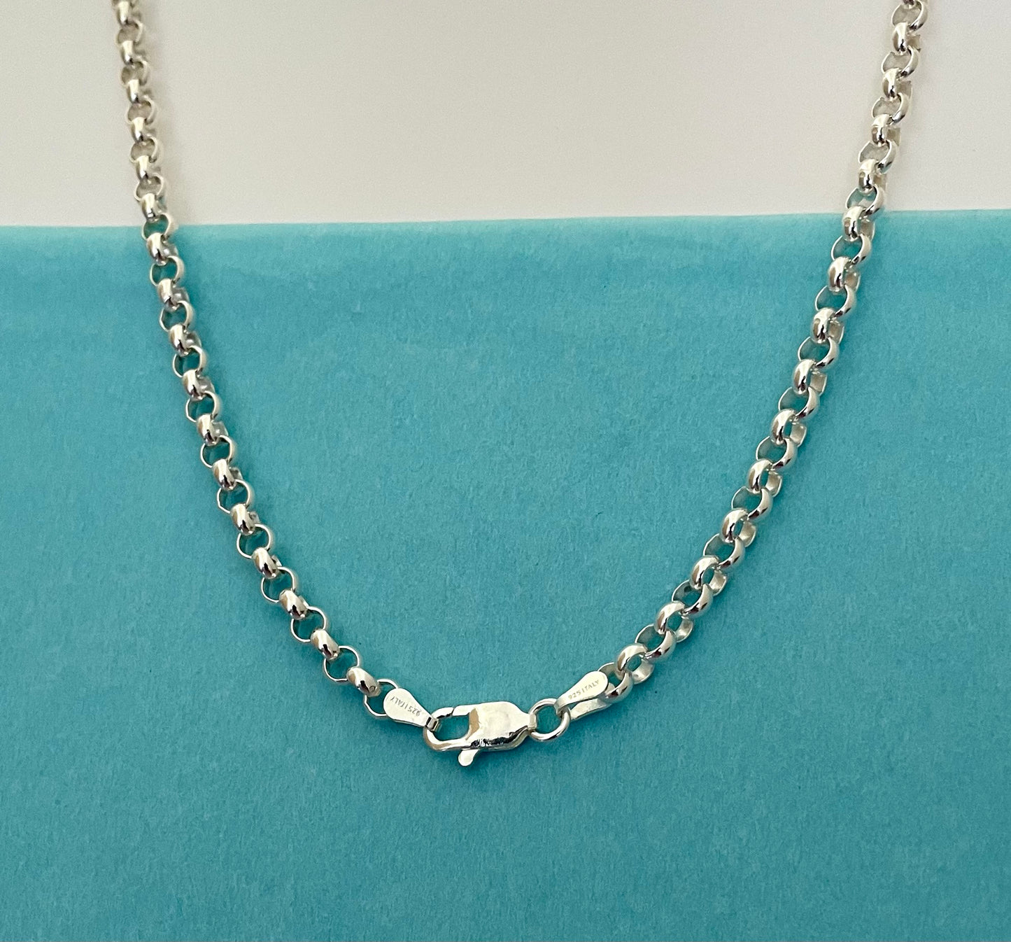 A Limited Edition Charm Holder Rolo Necklace Solid 925 Sterling Silver Italy