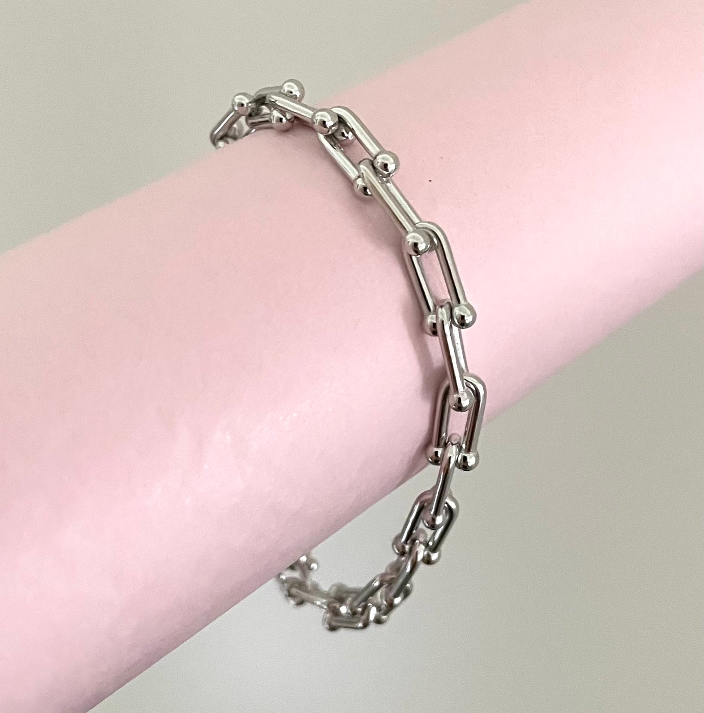 A Limited Edition Extra Thick U-Link Luxury Bracelet Solid 925 Sterling Silver