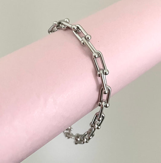 A Limited Edition Extra Thick U-Link Luxury Bracelet Solid 925 Sterling Silver