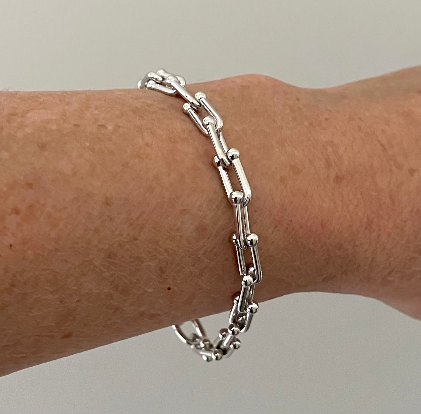 A Limited Edition Extra Thick U-Link Luxury Bracelet Solid 925 Sterling Silver