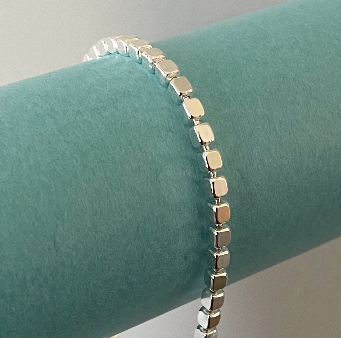 A Holiday Glam Cubes Bracelet Solid 925 Sterling Silver Italy