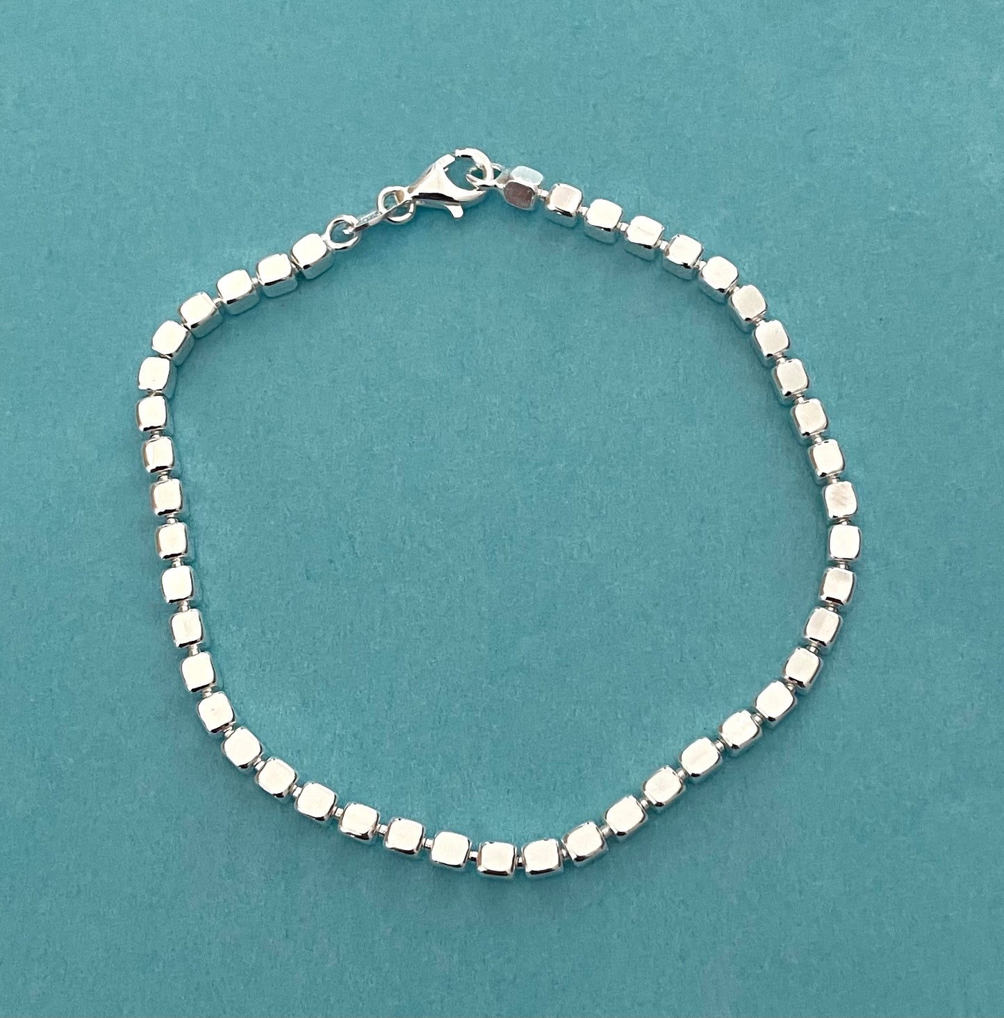 A Holiday Glam Cubes Bracelet Solid 925 Sterling Silver Italy