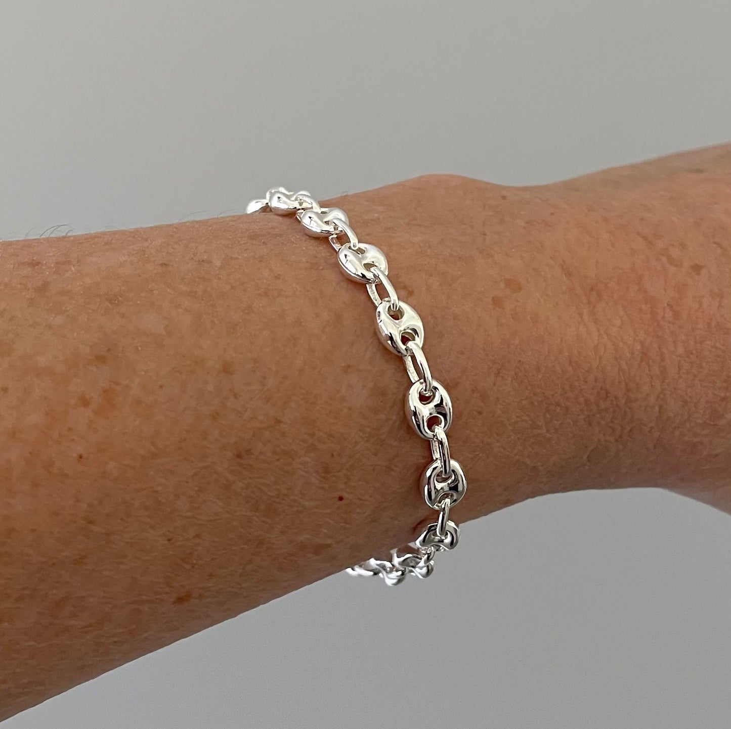 Bracelet Gucc/Marine Extra Thick Link Solid 925 Sterling Silver