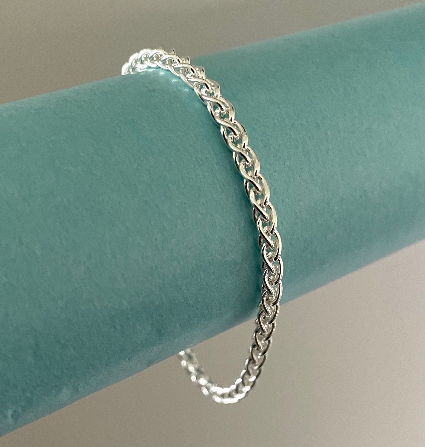 Bracelet Spiga Thick Link Solid 925 Sterling Silver Italy