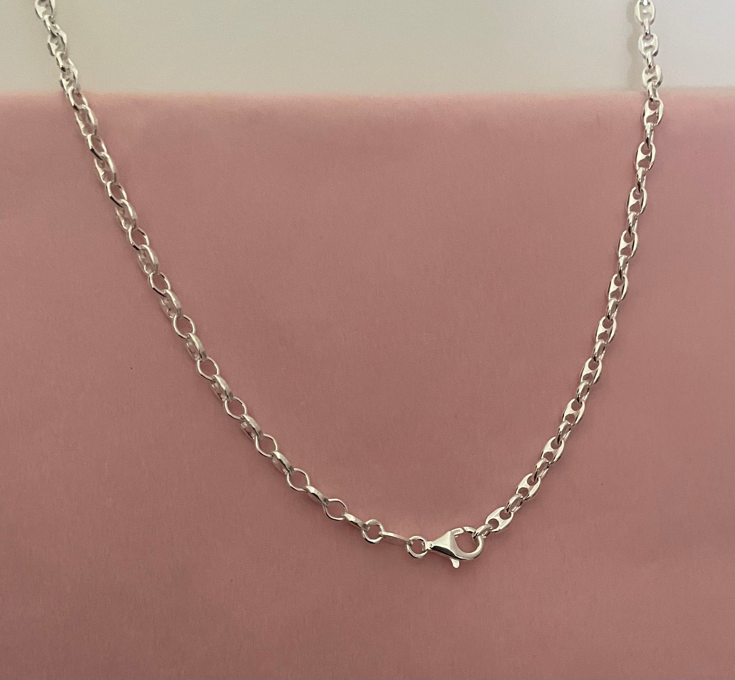 A Limited Edition PGM 16" Necklace With U-Link Pendant Solid 925 Sterling Silver Italy