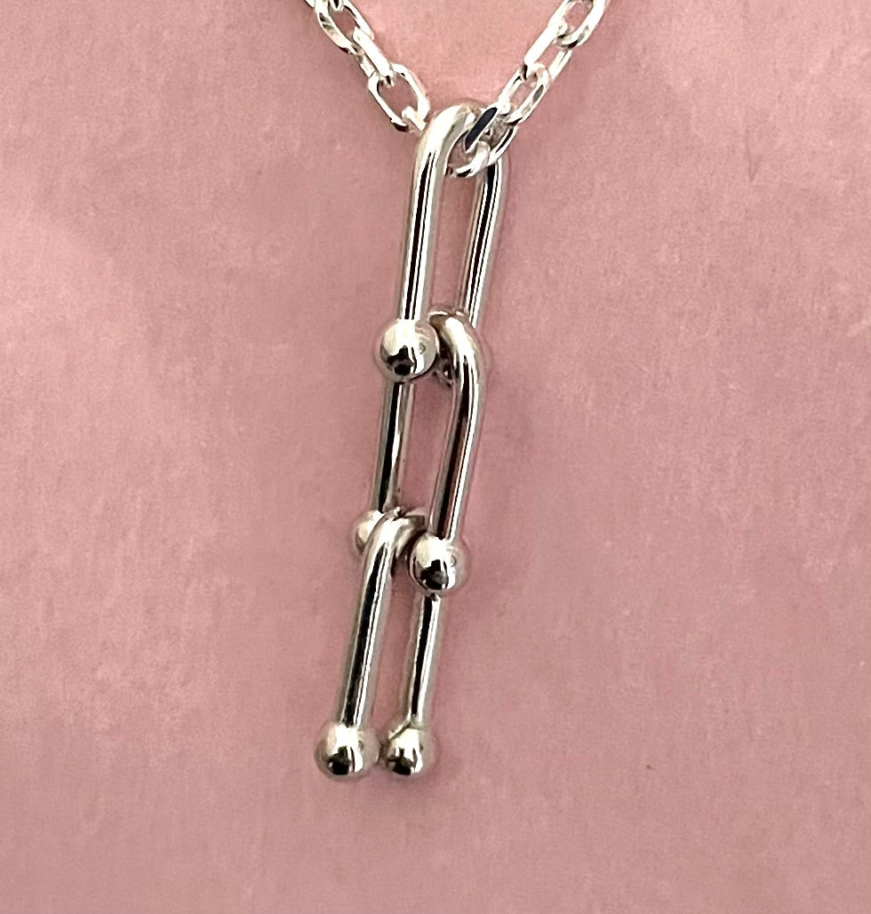 Amazing U-Link Pendant 925 Solid Sterling Silver