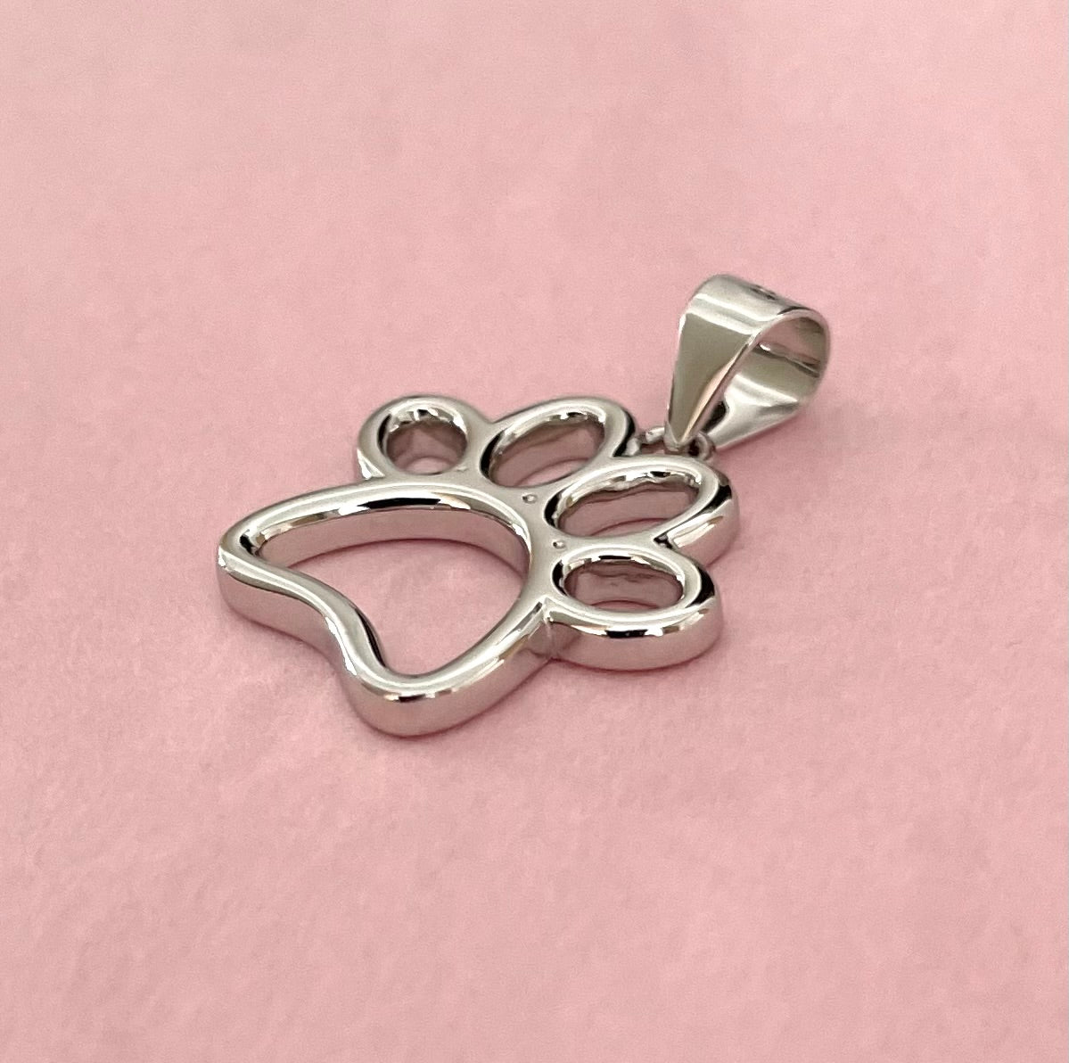 Necklace Paw On Thick Curb Solid 925 Sterling Silver Italy