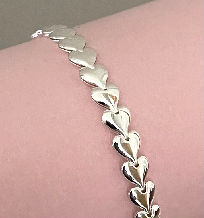 A Special Valentines Edition Hearts Bracelet Solid 925 Sterling Silver Italy