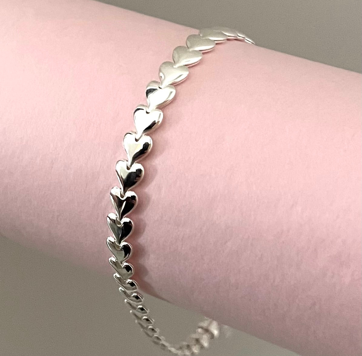 A Special Valentines Edition Hearts Bracelet Solid 925 Sterling Silver Italy