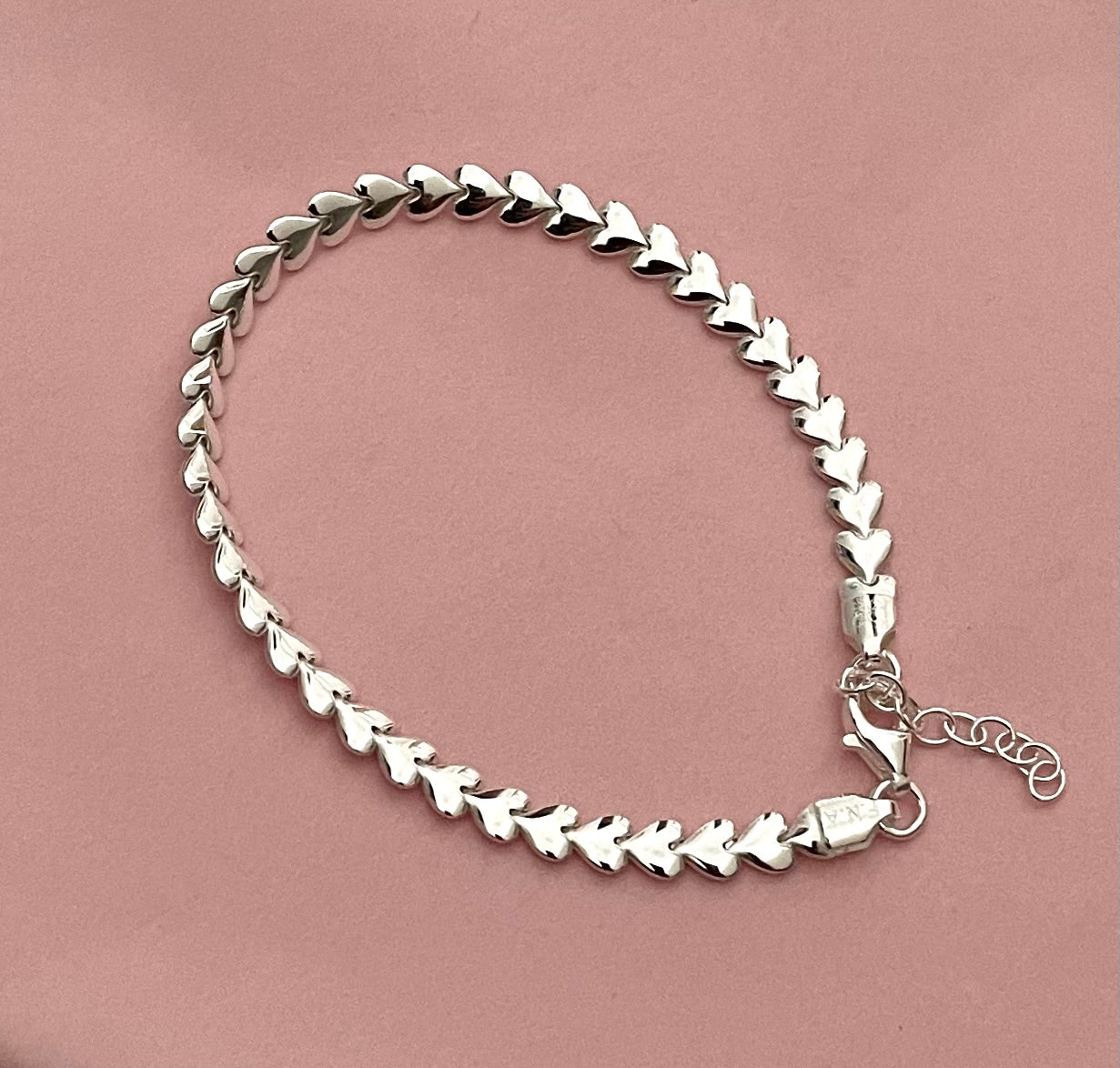 A Special Valentines Edition Hearts Bracelet Solid 925 Sterling Silver Italy