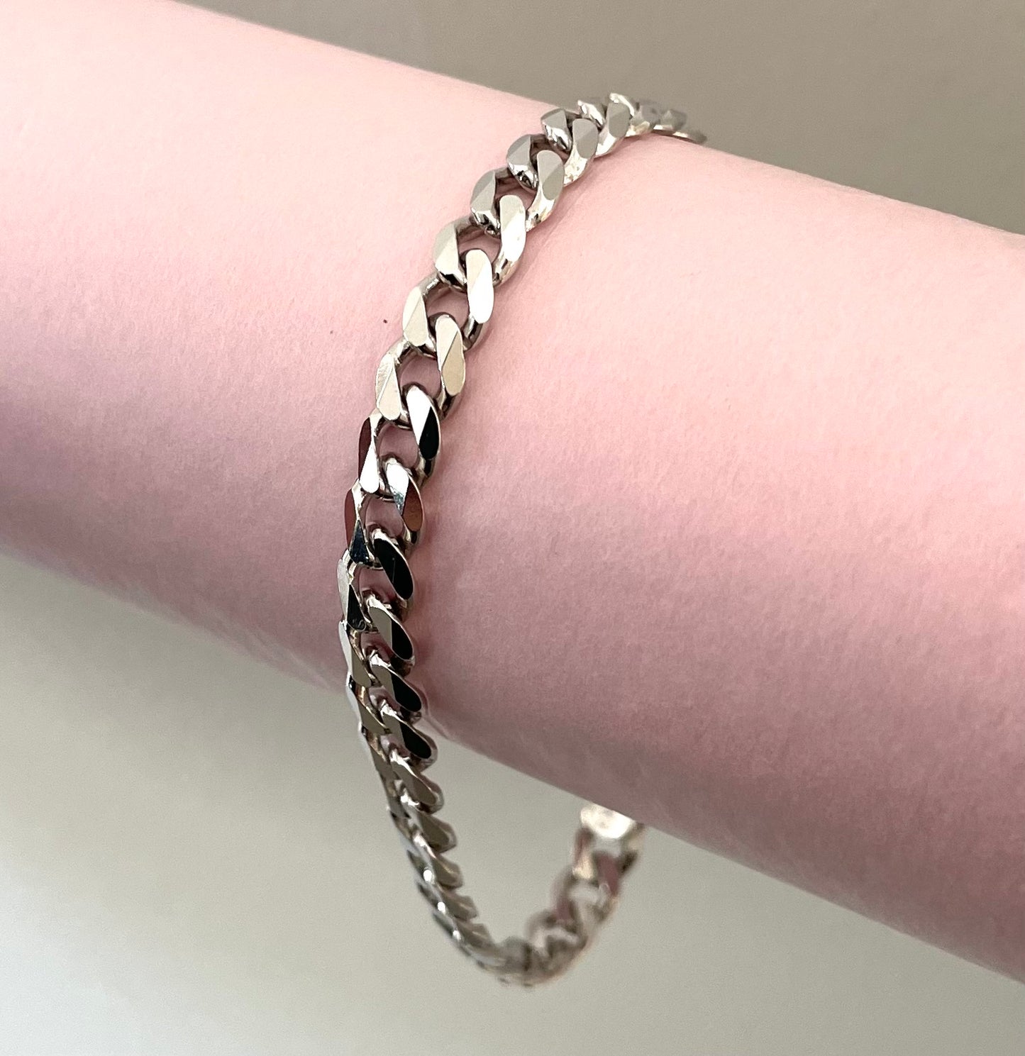 Bold 6.5mm Curb Bracelet Solid 925 Sterling Silver Italy