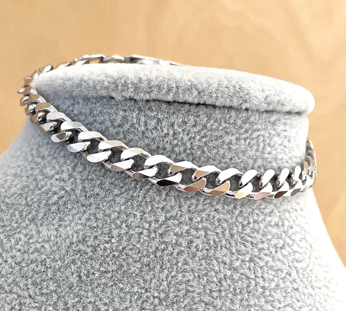 Bold 6.5mm Curb Bracelet Solid 925 Sterling Silver Italy