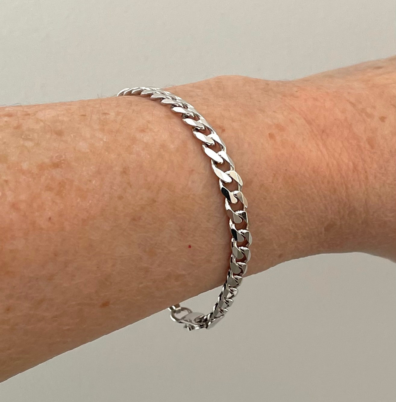 Bold 6.5mm Curb Bracelet Solid 925 Sterling Silver Italy