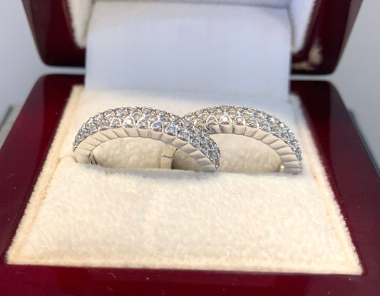 Wonderful Estate Diamond Rings/Earrings Combination Set 14K White Gold With Appraisal