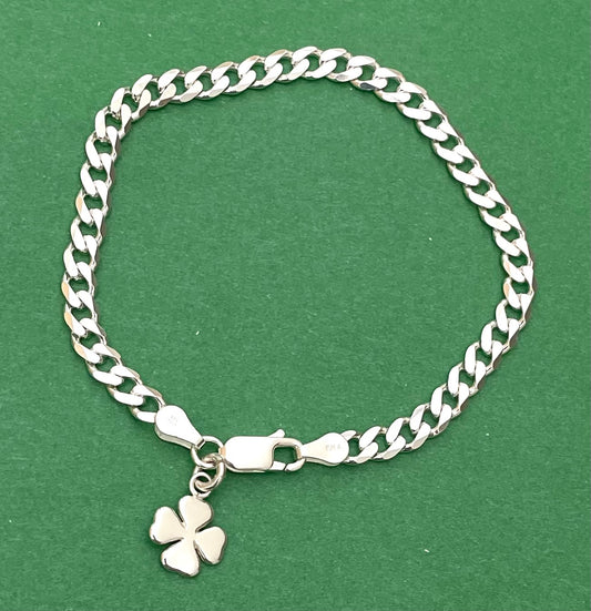 A Limited Edition Amazing Lucky Clover Bracelet Solid 925 Sterling Silver Italy
