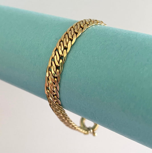 Wonderful Estate Bracelet 18K Gold Wide Euro Link