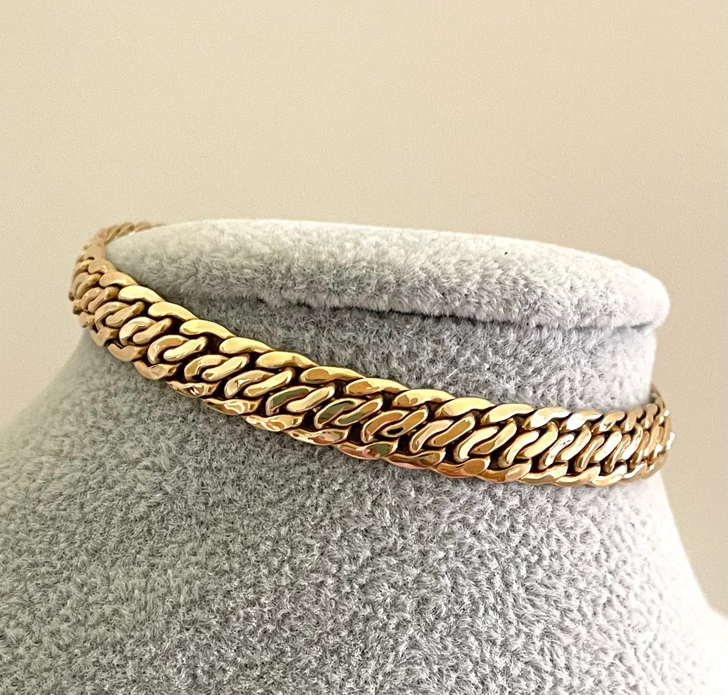 Wonderful Estate Bracelet 18K Gold Wide Euro Link