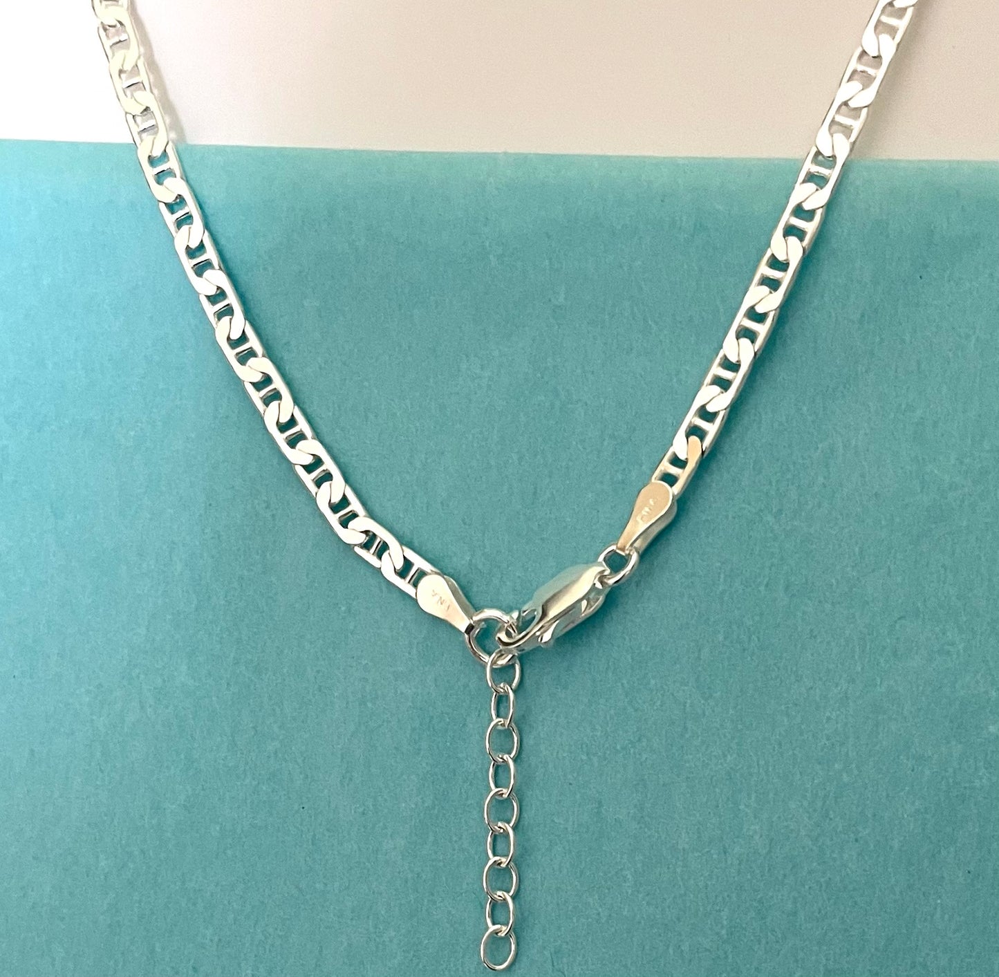 Anklet Gucc/Marine Link Solid 925 Sterling Silver Italy