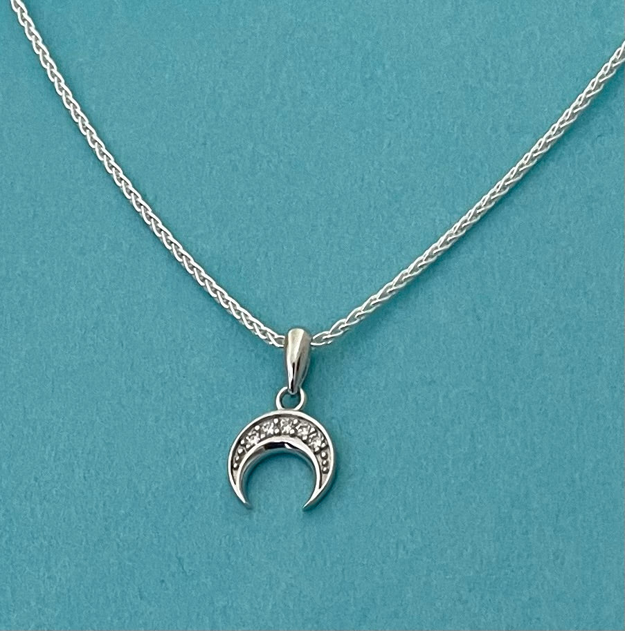 'To The Moon And Back' Necklace Solid 925 Sterling Silver Italy