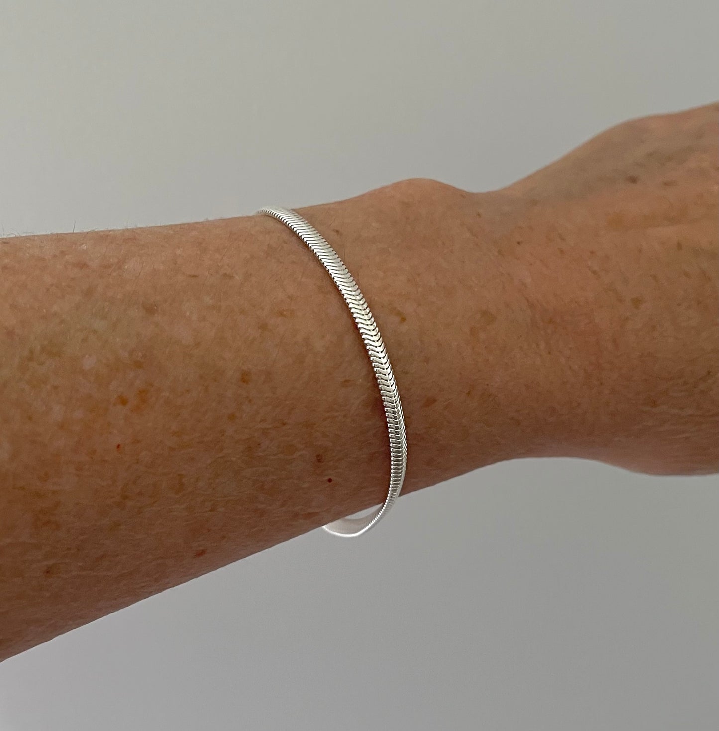 Bracelet Glamorous Oval Snake Link Solid 925 Sterling Silver Italy