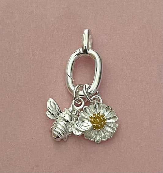 A Summer Edition Charm Holder With 2 Charms Solid 925 Sterling Silver