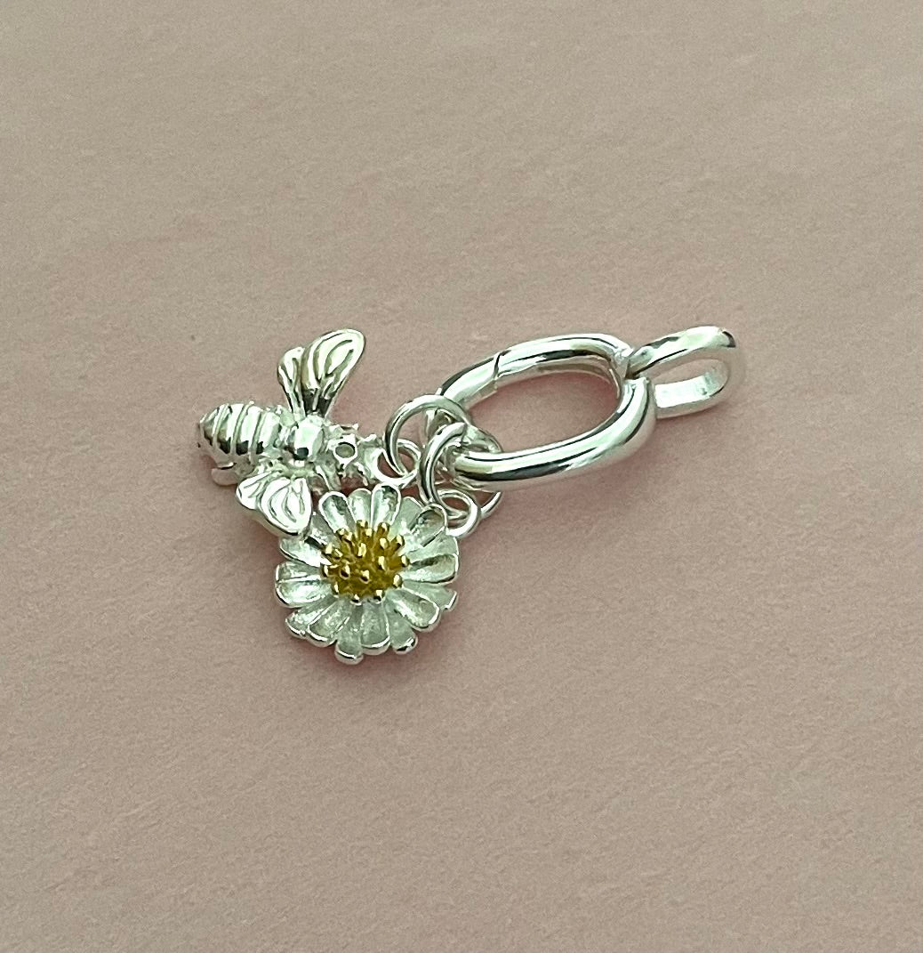 A Summer Edition Charm Holder With 2 Charms Solid 925 Sterling Silver