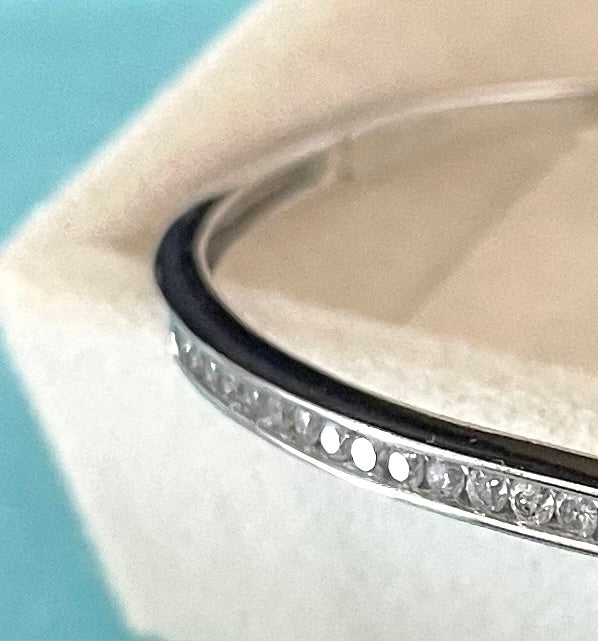 Wonderful Estate Bangle .50cts Diamonds In 10K White Gold