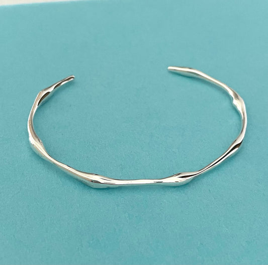 A Special Edition Bamboo Bangle Solid 925 Sterling Silver