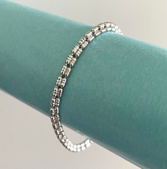 A Limited Edition Ice Barrel Bracelet Solid 925 Sterling Silver Italy