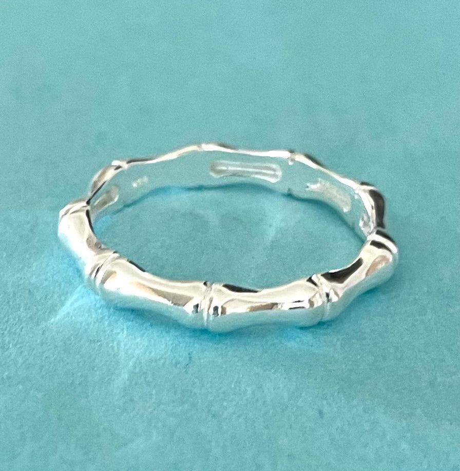 Ring - Bamboo Eternity Solid 925 Sterling Silver