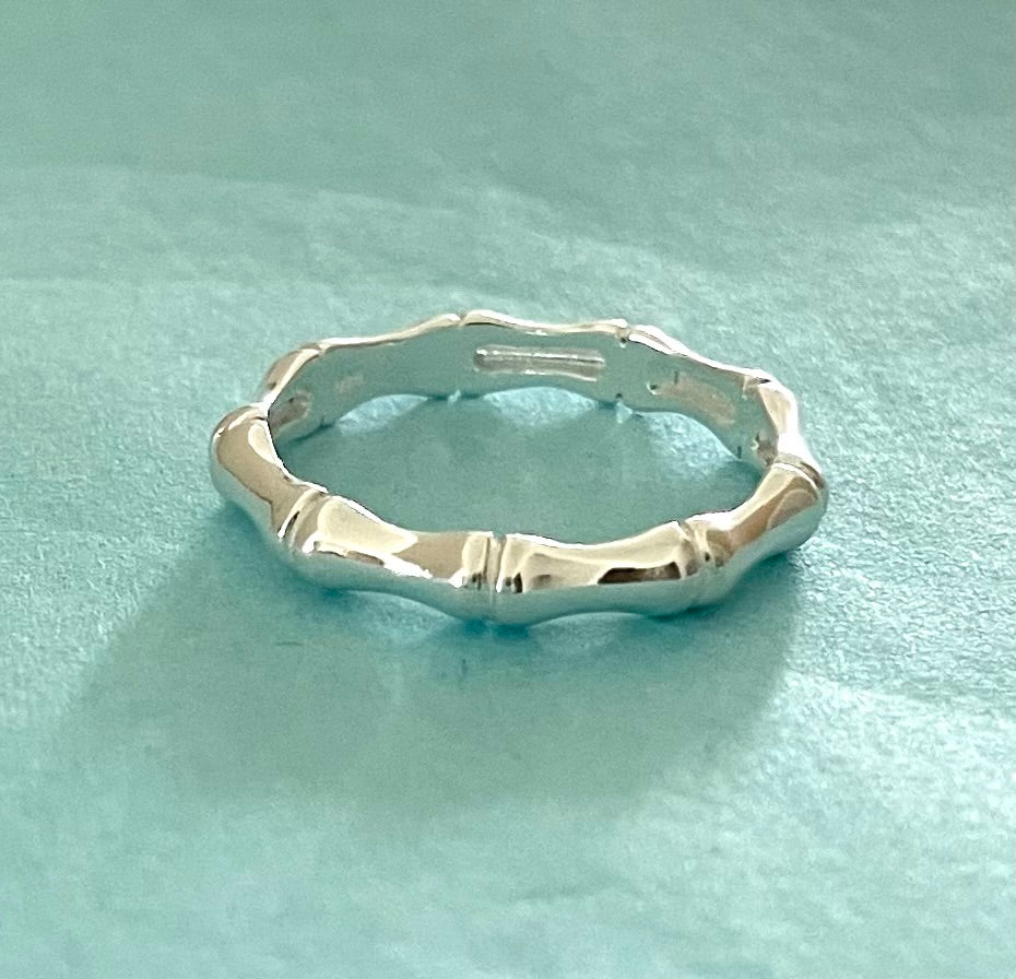 Ring - Bamboo Eternity Solid 925 Sterling Silver