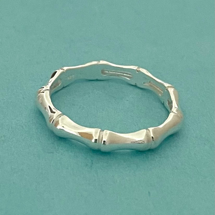 Ring - Bamboo Eternity Solid 925 Sterling Silver