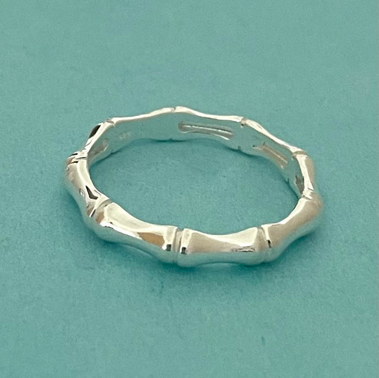 Ring - Bamboo Eternity Solid 925 Sterling Silver