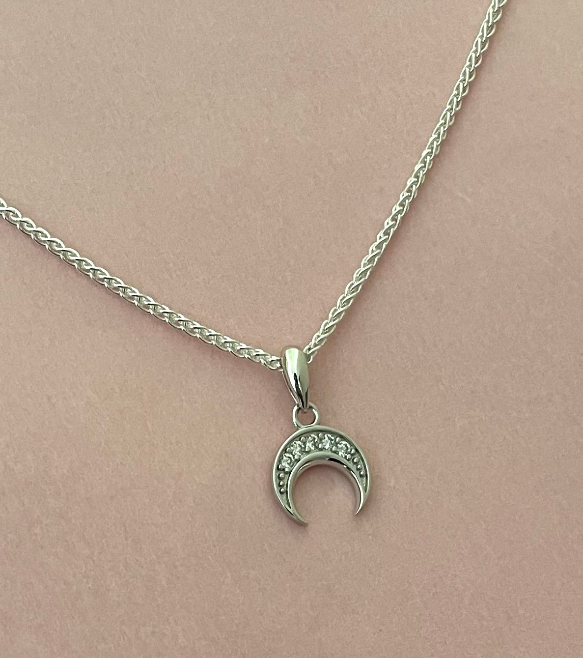 'To The Moon And Back' Necklace Solid 925 Sterling Silver Italy