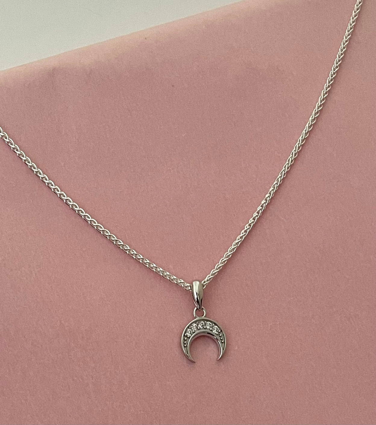 'To The Moon And Back' Necklace Solid 925 Sterling Silver Italy