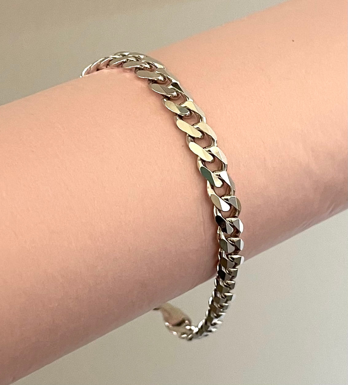 Bracelet Classic Curb Thick Link Solid 925 Sterling Silver Italy