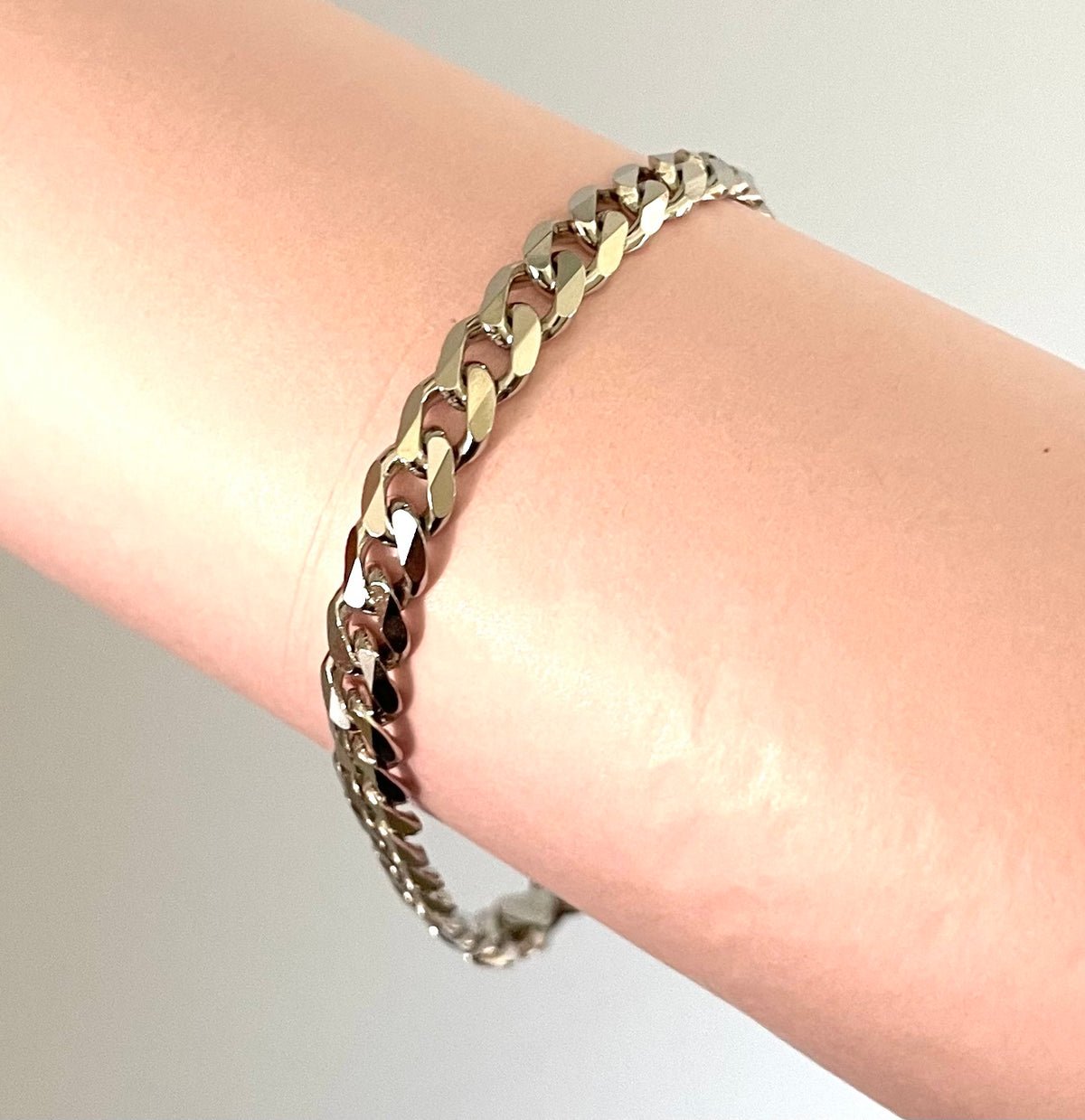 Bracelet Classic Curb Thick Link Solid 925 Sterling Silver Italy