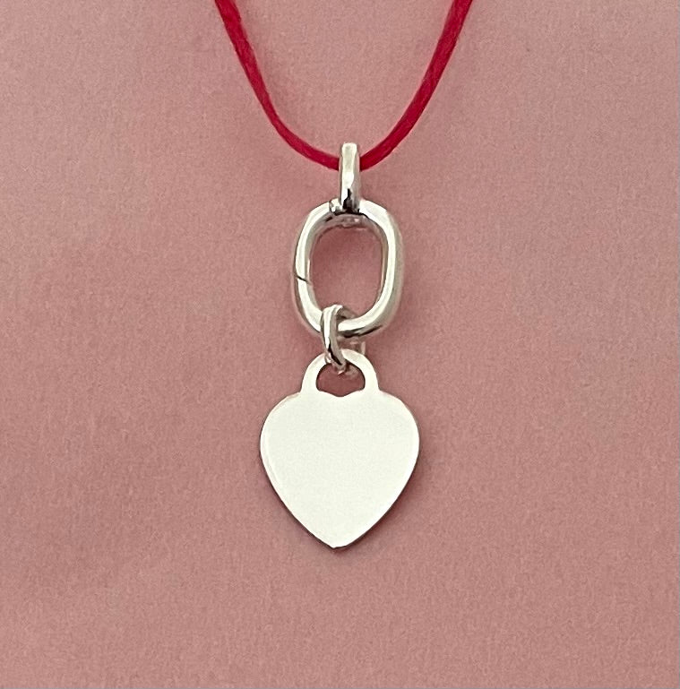 A Special Edition Charm Holder With Heart Tag Solid 925 Sterling Silver