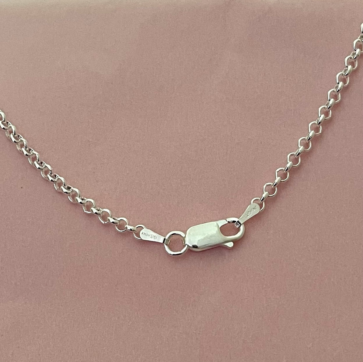 Necklace Paw On Rolo Chain Solid 925 Sterling Silver Italy