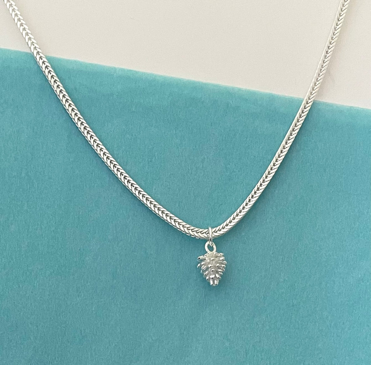 A Fall Edition Pinecone Necklace Solid 925 Sterling Silver Italy
