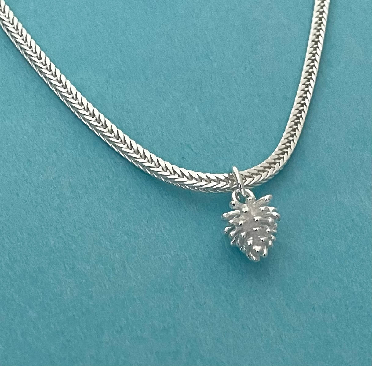A Fall Edition Pinecone Necklace Solid 925 Sterling Silver Italy