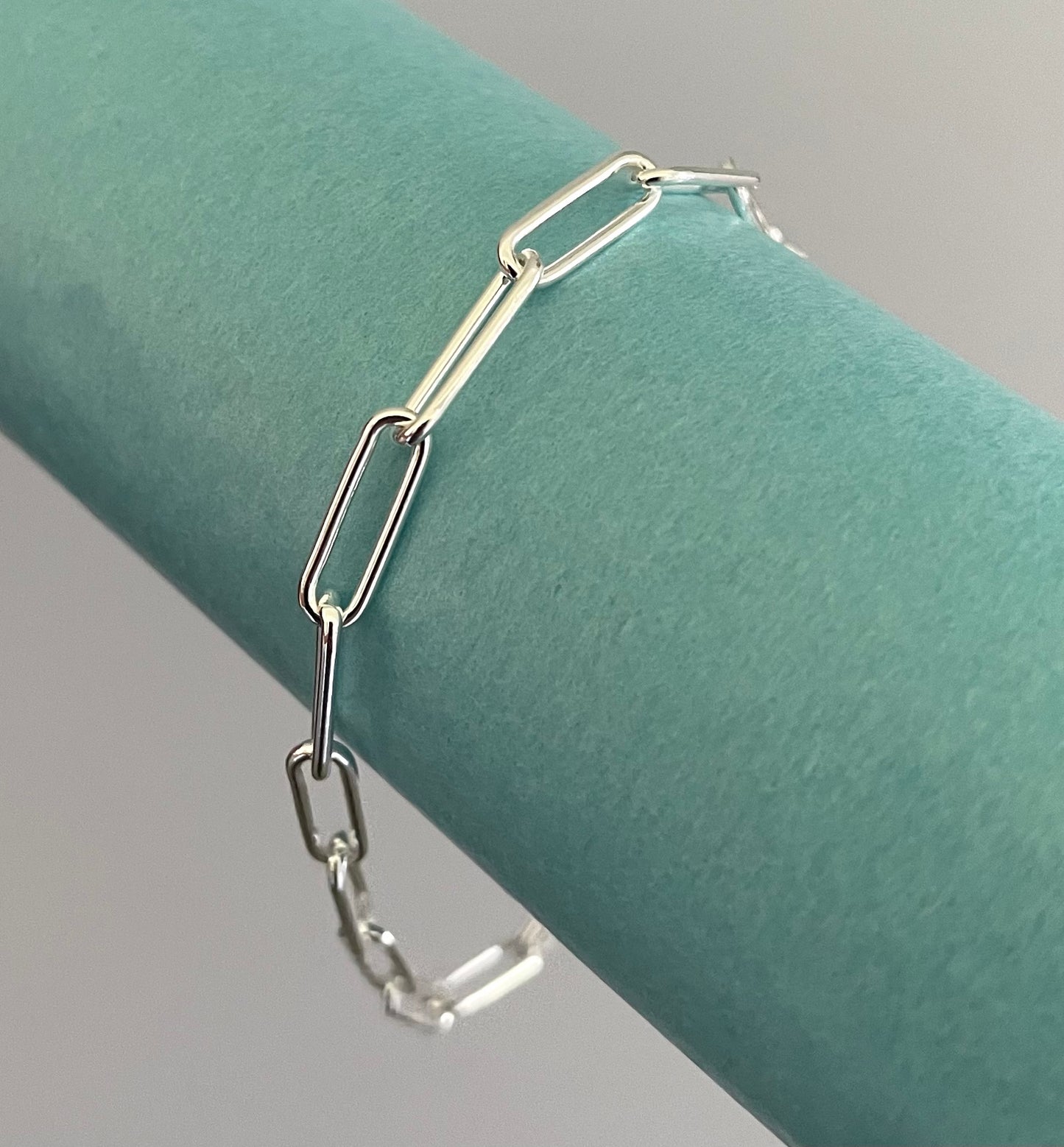 Bracelet Paperclip 4.5mm Solid 925 Sterling Silver Italy