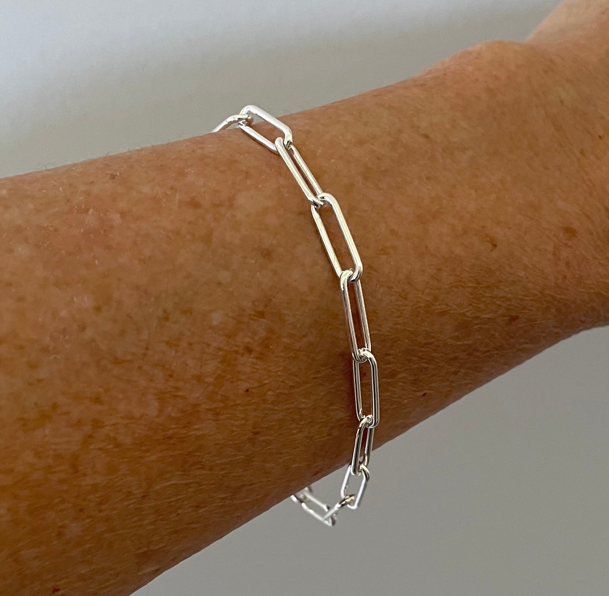 Bracelet Paperclip 4.5mm Solid 925 Sterling Silver Italy