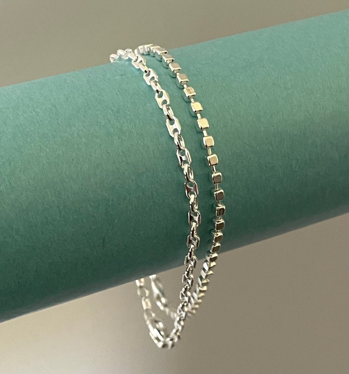 A Special Edition Dainty Duo Stacking Bracelets Solid 925 Sterling Silver Italy