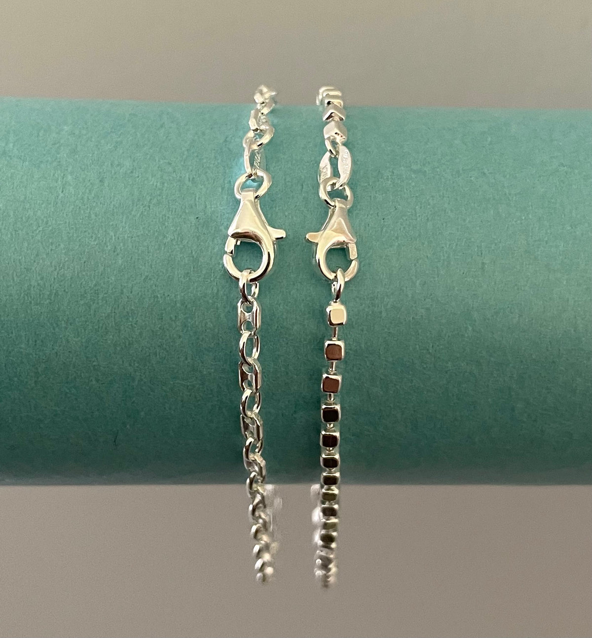 A Special Edition Dainty Duo Stacking Bracelets Solid 925 Sterling Silver Italy