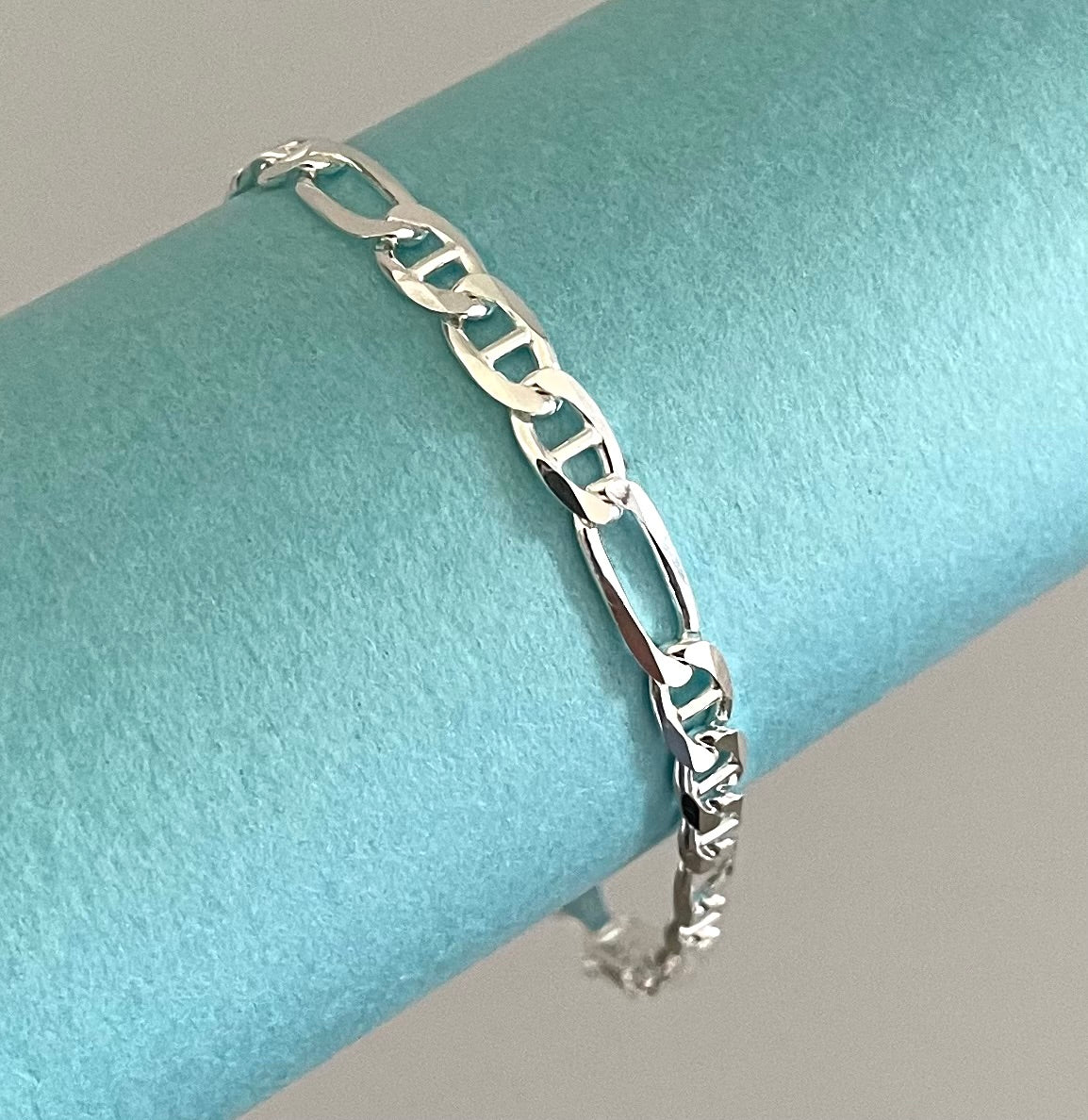 Bracelet Figarucci Link Solid 925 Sterling silver Italy