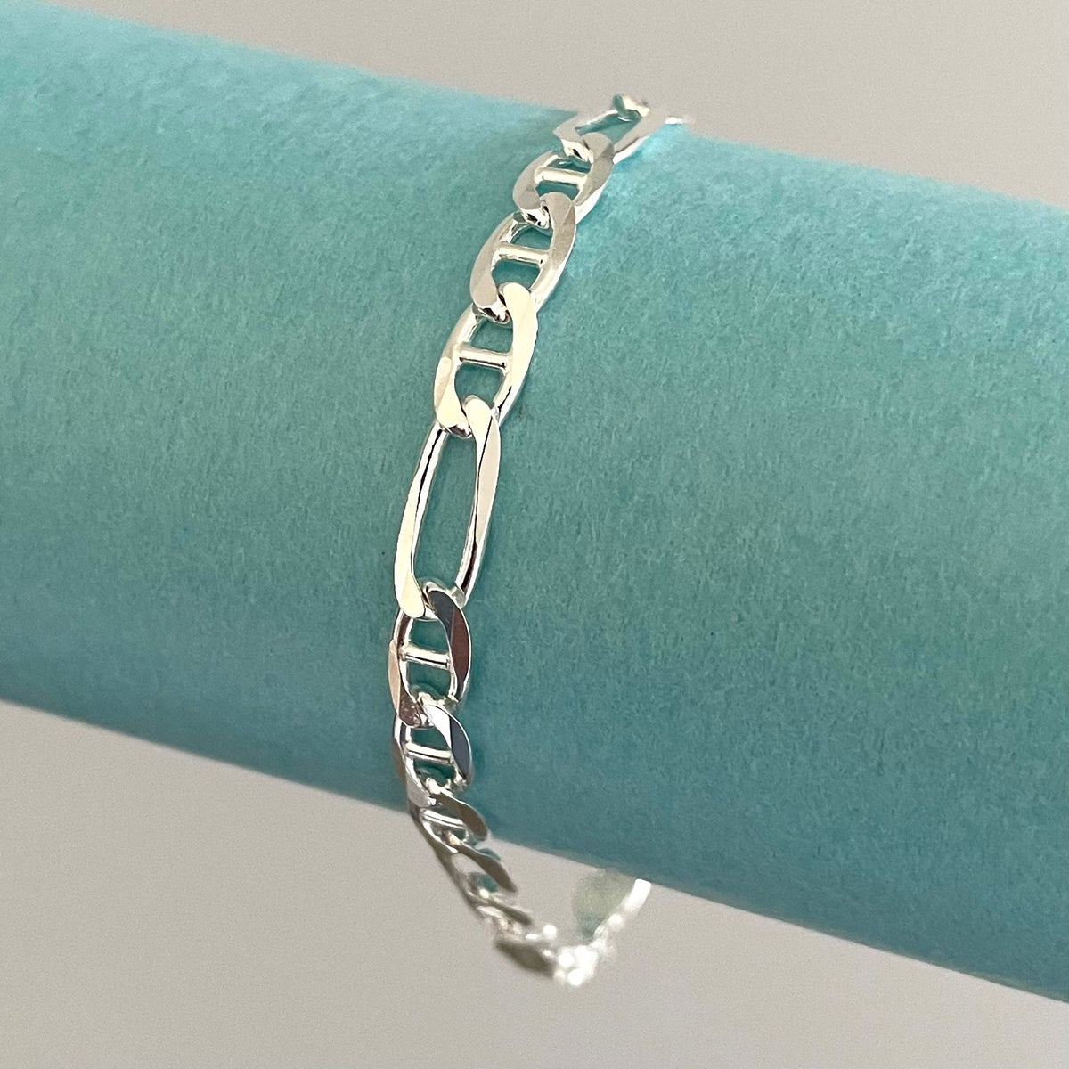 Bracelet Figarucci Link Solid 925 Sterling silver Italy