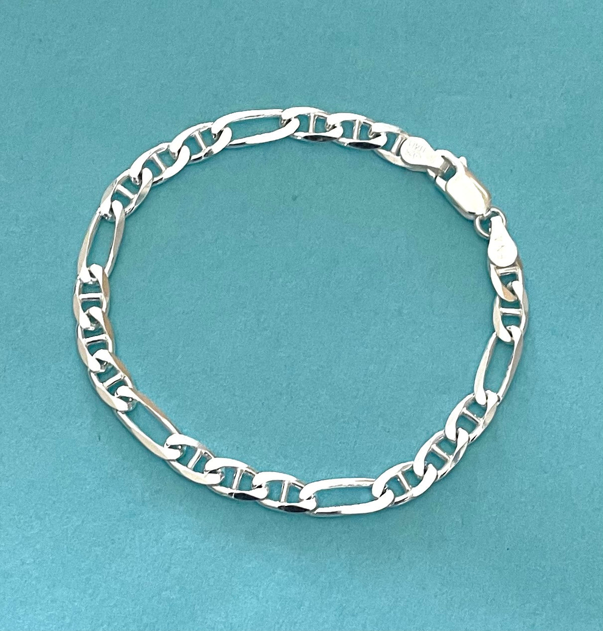 Bracelet Figarucci Link Solid 925 Sterling silver Italy